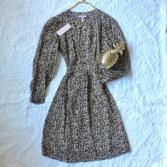 Rebecca Taylor Long Sleeve Leopard Dress - Picture 2 of 8